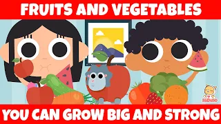 🍎🥒🍉🍓 Fruits And Vegetables Song for Children | HiDino Kids Songs