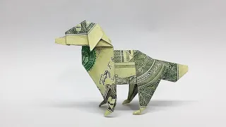 How to Fold A Dog From $1 US Dollar Bill - Money Origami Dog Tutorial