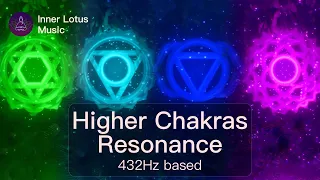 Higher Chakras Resonance | Full Night Opening & Healing | 432Hz based Meditation & Sleep Music