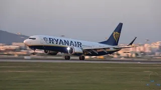 【4K】Ryanair Boeing 737 MAX 8 200 Sunset Landing at Faro Airport