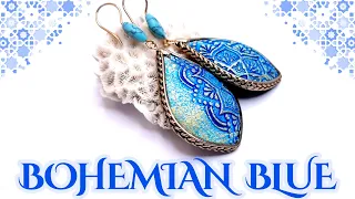 💙It's Amazing💙 From Clay to Jewelry: Crafting Gorgeous Bohemian Blue Earrings. Polymer clay tutorial