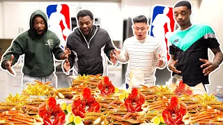 Giant Seafood Mukbang with Flight, CashNasty and 50Kal Mal! (NBA DISCUSSION)