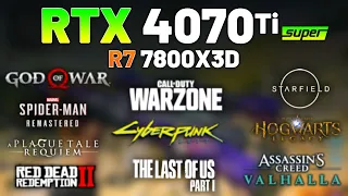 RTX 4070 Ti SUPER + RYZEN 7 7800X3D - Test in 10 Games