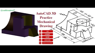 AutoCAD 3D Practice Mechanical Drawing using Box & presspull Command  AutoCAD 3D Modeling Mechanical