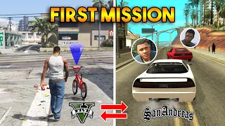 GTA 5 VS GTA SAN ANDREAS : FIRST MISSIONS REVERSED !