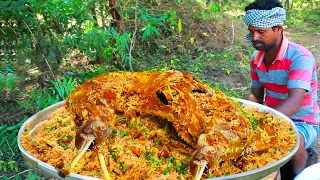 THE MOST DELICIOUS  RECIPE FULL GOAT BIRYANI COOKING By Village MAN