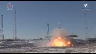 Запуск РН "Союз-ФГ" с ТПК "Союз МС-07"
