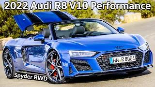 2022 Audi R8 Spyder V10 Performance RWD in Ascari Blue