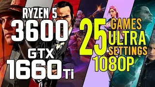 Ryzen 5 3600 + GTX 1660Ti in 25 games ultra settings 1080p benchmarks!