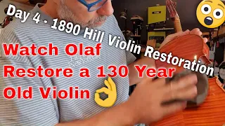 1890 W.E.Hill & Sons Violin restoration day 4