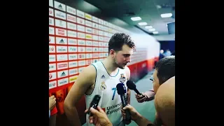 Luka Doncic reacts to making the Euroleague title game