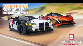 Asphalt 9 | Patch Notes | Wanderlust & 5th Anniversary Update