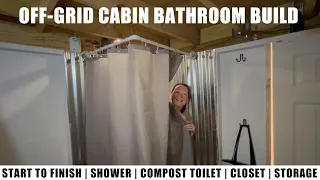 Off Grid Cabin Bathroom Build - Start to Finish #offgridlife #tinyhouse #tinycabin