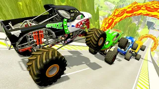 HT Gameplay Official - Monster Truck & Car Crash vs Jumps LIVE  - Random Vehicles Total Destruction