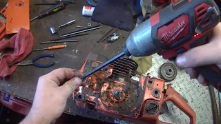 how to - husqvarna 55 51 chainsaw full tear down disassembly