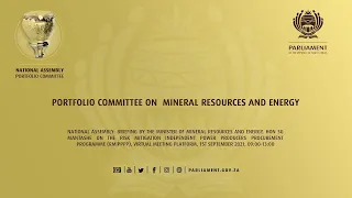 Portfolio Committee on Mineral Resources and Energy, 1st September 2021