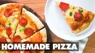 Pepperoni Pizza Recipe for Beginners! (Homemade Pizza Dough Recipe)