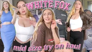 HUGE $1000 WHITE FOX TRY ON HAUL *mid size friendly outfits* + DISCOUNT CODE!