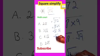 simplify the square root #maths #quicktricks #mathstricks #music #squareroot