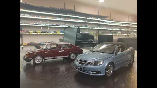 1:18 Diecast Review Unboxing Saab 99 Turbo by DNA Collectibles & Saab 9-3 Convertible Dealer edition