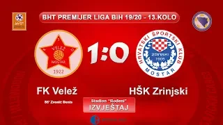 Izvještaj: BHT Premijer liga 19-20 / 13. kolo / FK Velež - HŠK Zrinjski  1:0