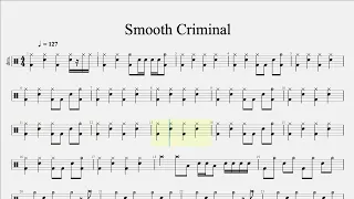 Smooth Criminal - Drumless - Michael Jackson -  Drum sheet music