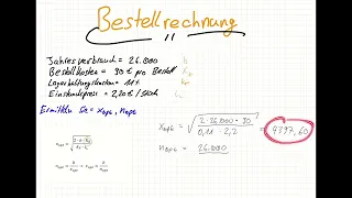 Bestellrechnung mit Beispiel  | xopt & nopt + Erklärung | Produktionswirtschaft - BWL