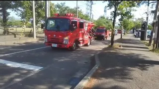 上越市消防団フェスタより引き上げ途中の上越市消防団