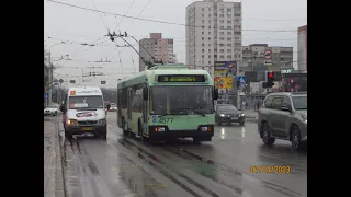 Минск, поездка на троллейбусе БКМ-32102, парк.№ 4577, марш.38 (07.04.2023)
