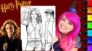 Coloring Harry Potter & Hermione Crayola Coloring Page Prismacolor Markers | KiMMi THE CLOWN