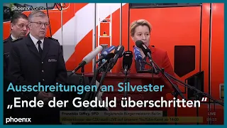 Silvesternacht: Pressekonferenz mit Franziska Giffey, Nancy Faeser und Iris Spranger