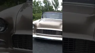 55 Chevy Convertible leaving Steve Holcomb Pro Auto Custom Interiors Sounds As Good As It Looks