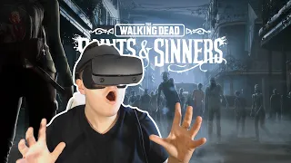 Fighting Zombies in VR is TERRIFYING | The Walking Dead Saints and Sinners VR #1 | best moments |