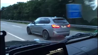 Mercedes G 63 AMG Edition 463 vs BMW X5M F85 On German Autobahn