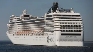 cruise ship MSC Poesia leaving Tallinn