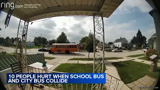 Video captures school bus, city bus crash in Wisconsin