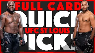 UFC ST. LOUIS QUICK PICKS | FULL CARD PREDICTIONS | Lewis vs Nascimento | Jacob's Picks