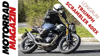 Ganz groß! Dauertest-Beginn Triumph Scrambler 400 X – Sowas gibt's für unter 7000 Euro?