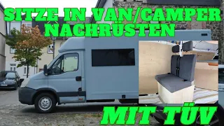 Zusatz Sitzreihe in Camper  Nachrüsten mit TÜV  [Iveco Daily Post Koffer Ausbau T20]