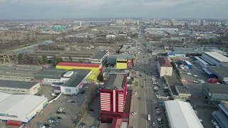 Краснодар улица Уральская пром зона. Вид с высоты 300 метров. 4K