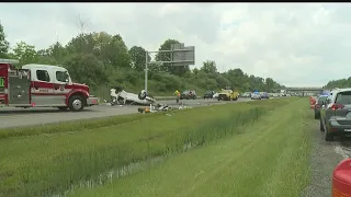 Accident blocking portion of Ohio Turnpike