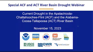 Special ACF and ACT River Basin Drought Webinar - November 15, 2023