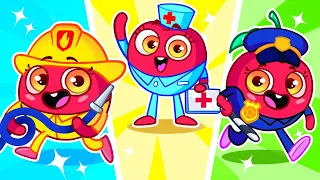 FireGirl, DoctorGirl, Police Monster Truck  🚒🚑🚓 | Funny Kids Songs by VocaVoca Berries #kidssongs