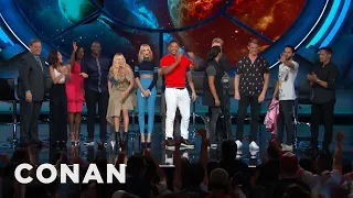 The "Suicide Squad" Cast's Rockstar Entrance | CONAN on TBS