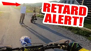 Angry Man Blocks Dirt Biker With No Reason! Stupid People 2020