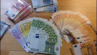 Counting Stack of EURO banknotes