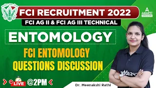 FCI Recruitment 2022 | FCI AG 2 & AG 3 Technical | FCI Entomology Questions by Dr Meenakshi Rathi