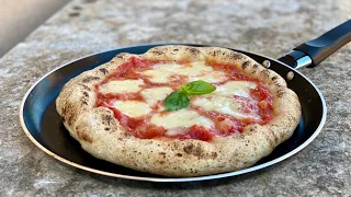 Best PIZZA recipe Without Oven 🍕 Real Italian PIZZA homemade cooked in a Pan 😋 Pizza Dough + Sauce