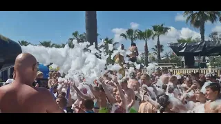 foam party at beach eftalia hotel resort, Alanya, turkey
