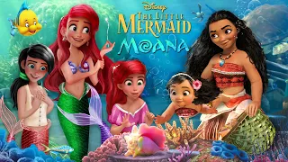 The Little Mermaid & Moana: Ariel and Moana swim together with their daughters💚🌊 | Alice Edit!
